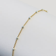 Load image into Gallery viewer, Teresa Permanent Jewelry Chain, Silver Bead Design, Cable Links, Available in Gold Filled with Sterling Silver Beads
