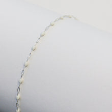 Load image into Gallery viewer, Silvia Permanent Jewelry Chain, White Enamel Design, Cable Links, Available in Gold Filled and Sterling Silver