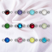 Load image into Gallery viewer, Birthstone Connectors | 4mm | .925 Sterling Silver
