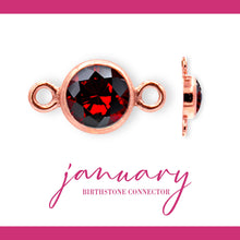 Load image into Gallery viewer, Birthstone Connectors | 4mm | 14K Gold Filled Rose