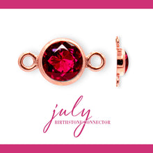 Load image into Gallery viewer, Birthstone Connectors | 4mm | 14K Gold Filled Rose