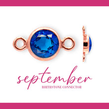 Load image into Gallery viewer, Birthstone Connectors | 4mm | 14K Gold Filled Rose