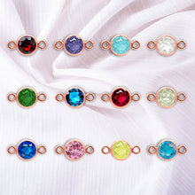 Load image into Gallery viewer, Birthstone Connectors | 4mm | 14K Gold Filled Rose
