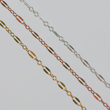Load image into Gallery viewer, Bryce Permanent Jewelry Chain, Dapped Oval Design, Small Round Links, Available in Gold Filled and Silver