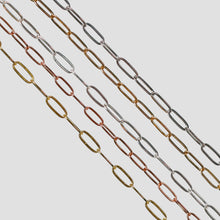 Load image into Gallery viewer, Chloe Permanent Jewelry Chain, Oval Cable Design, Flat Oval Links, Available in Gold Options and Silver