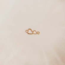 Load image into Gallery viewer, Double Heart Auburn Connectors | 4 Pack | 14K Gold Filled Yellow and .925 Sterling Silver