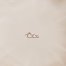 Load image into Gallery viewer, Double Heart Auburn Connectors | 4 Pack | 14K Gold Filled Yellow and .925 Sterling Silver