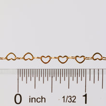 Load image into Gallery viewer, Ella Permanent Jewelry Chain, Flat Heart Design, Flat Heart Links, Available in Gold Options