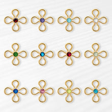 Load image into Gallery viewer, Birthstone Flower Connectors | 10mm | 14K Gold Filled Yellow