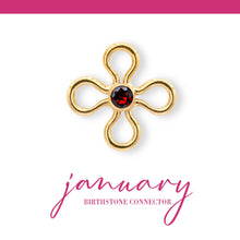 Load image into Gallery viewer, Birthstone Flower Connectors | 10mm | 14K Gold Filled Yellow