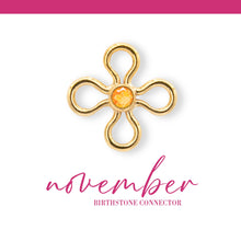 Load image into Gallery viewer, Birthstone Flower Connectors | 10mm | 14K Gold Filled Yellow