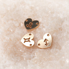 Load image into Gallery viewer, Zodiac Heart Connectors | 7.8mm | 14K Gold Filled Yellow