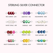 Load image into Gallery viewer, Birthstone Rock Candy Connectors | 14mm | .925 Sterling Silver