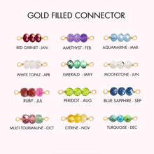 Load image into Gallery viewer, Birthstone Rock Candy Connectors | 14mm | 14K Gold Filled Yellow