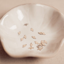 Load image into Gallery viewer, Single Heart Auburn Connectors | 4 Pack | 14K Gold Filled Yellow and .925 Sterling Silver