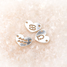 Load image into Gallery viewer, Zodiac Heart Connectors | 7.8mm | .925 Sterling Silver