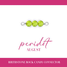 Load image into Gallery viewer, Birthstone Rock Candy Connectors | 14mm | .925 Sterling Silver