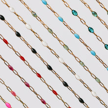 Load image into Gallery viewer, Silvia Permanent Jewelry Chain, Enamel Cable Links, Available in Multiple Colors, Gold Filled and Sterling Silver