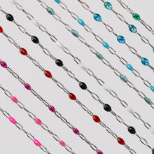 Load image into Gallery viewer, Silvia Permanent Jewelry Chain, Enamel Cable Links, Available in Multiple Colors, Gold Filled and Sterling Silver