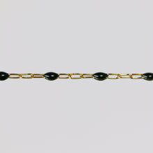 Load image into Gallery viewer, Ilaria Permanent Jewelry Chain, Black Enamel Design, Cable Links, Available in Gold Filled and Sterling Silver