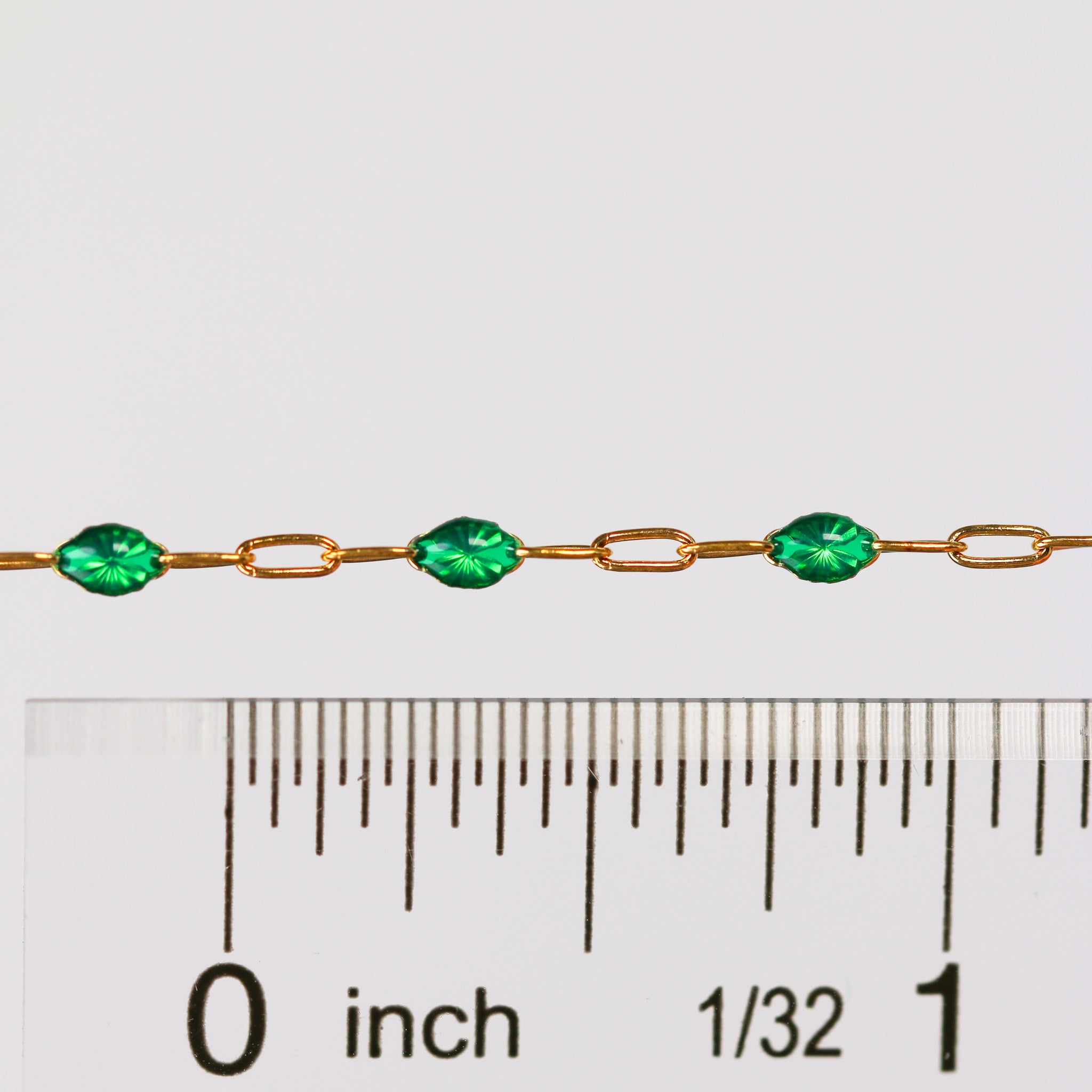 Esmerelda Permanent Jewelry Chain, Emerald Green Enamel Design, Cable ...