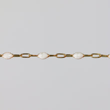 Load image into Gallery viewer, Silvia Permanent Jewelry Chain, White Enamel Design, Cable Links, Available in Gold Filled and Sterling Silver