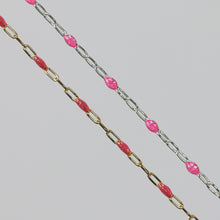 Load image into Gallery viewer, Silvia Permanent Jewelry Chain, Enamel Cable Links, Available in Multiple Colors, Gold Filled and Sterling Silver