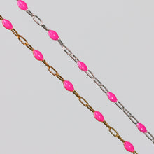 Load image into Gallery viewer, Silvia Permanent Jewelry Chain, Enamel Cable Links, Available in Multiple Colors, Gold Filled and Sterling Silver