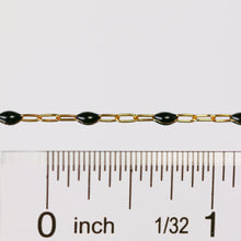 Load image into Gallery viewer, Ilaria Permanent Jewelry Chain, Black Enamel Design, Cable Links, Available in Gold Filled and Sterling Silver