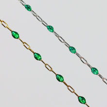 Load image into Gallery viewer, Silvia Permanent Jewelry Chain, Enamel Cable Links, Available in Multiple Colors, Gold Filled and Sterling Silver