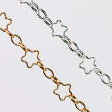 Load image into Gallery viewer, Stella Permanent Jewelry Chain, Star Design, Alternating Oval Links, Available in Gold Filled and Sterling Silver