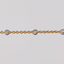 Load image into Gallery viewer, Teresa Permanent Jewelry Chain, Silver Bead Design, Cable Links, Available in Gold Filled with Sterling Silver Beads