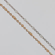 Load image into Gallery viewer, Viviana Permanent Jewelry Chain, White Opal Enamel Design, Cable Links, Available in Gold Filled and Sterling Silver