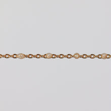 Load image into Gallery viewer, Viviana Permanent Jewelry Chain, White Opal Enamel Design, Cable Links, Available in Gold Filled and Sterling Silver