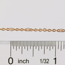 Load image into Gallery viewer, Viviana Permanent Jewelry Chain, White Opal Enamel Design, Cable Links, Available in Gold Filled and Sterling Silver