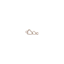Load image into Gallery viewer, Double Heart Auburn Connectors | 4 Pack | 14K Gold Filled Yellow and .925 Sterling Silver