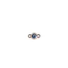 Load image into Gallery viewer, Evil Eye Design Auburn Connectors | 4 Pack | 14K Gold Filled Yellow and .925 Sterling Silver