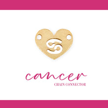 Load image into Gallery viewer, Zodiac Heart Connectors | 7.8mm | 14K Gold Filled Yellow