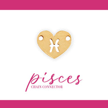 Load image into Gallery viewer, Zodiac Heart Connectors | 7.8mm | 14K Gold Filled Yellow