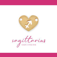Load image into Gallery viewer, Zodiac Heart Connectors | 7.8mm | 14K Gold Filled Yellow