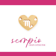 Load image into Gallery viewer, Zodiac Heart Connectors | 7.8mm | 14K Gold Filled Yellow