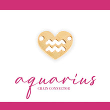 Load image into Gallery viewer, Zodiac Heart Connectors | 7.8mm | 14K Gold Filled Yellow